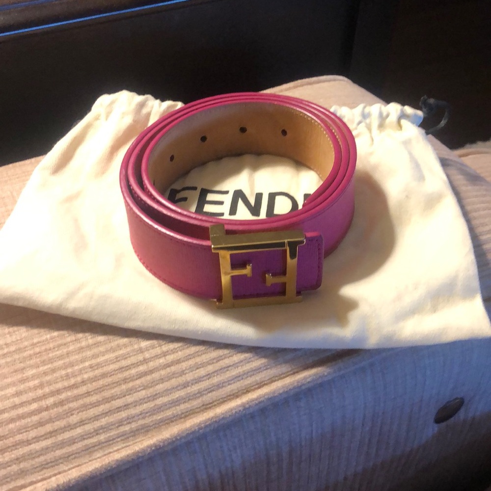 Pink FENDI belt